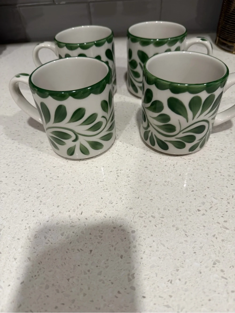 Pottery Barn Puebla Porcelain Mugs - Set Of 4